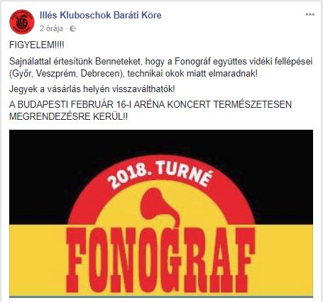 Több Fonográf koncert is elmarad