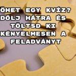 Jöhet egy kvíz? Dőlj hátra és töltsd ki kényelmesen a feladványt