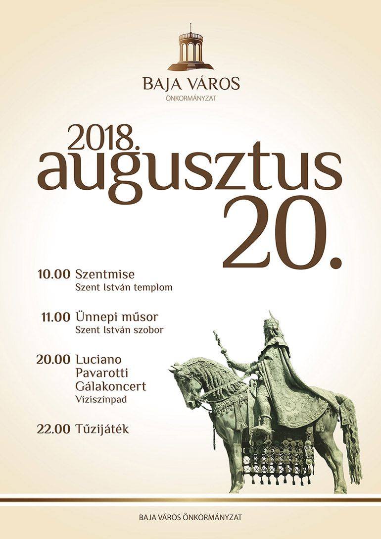 2018. augusztus 20. programok Baján