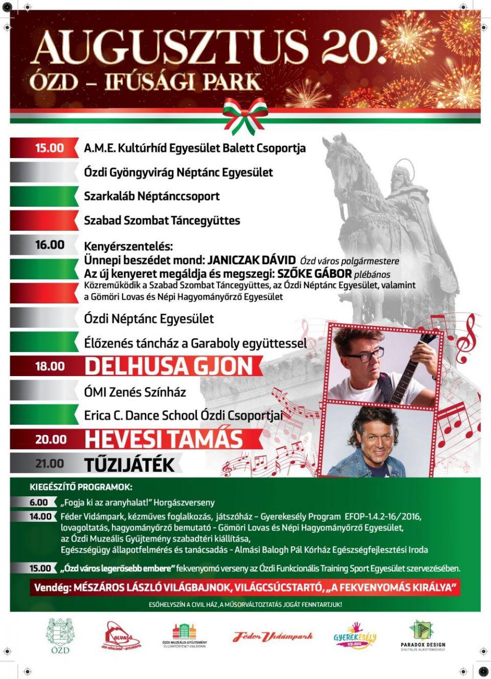 2018. augusztus 20. programok Ózdon